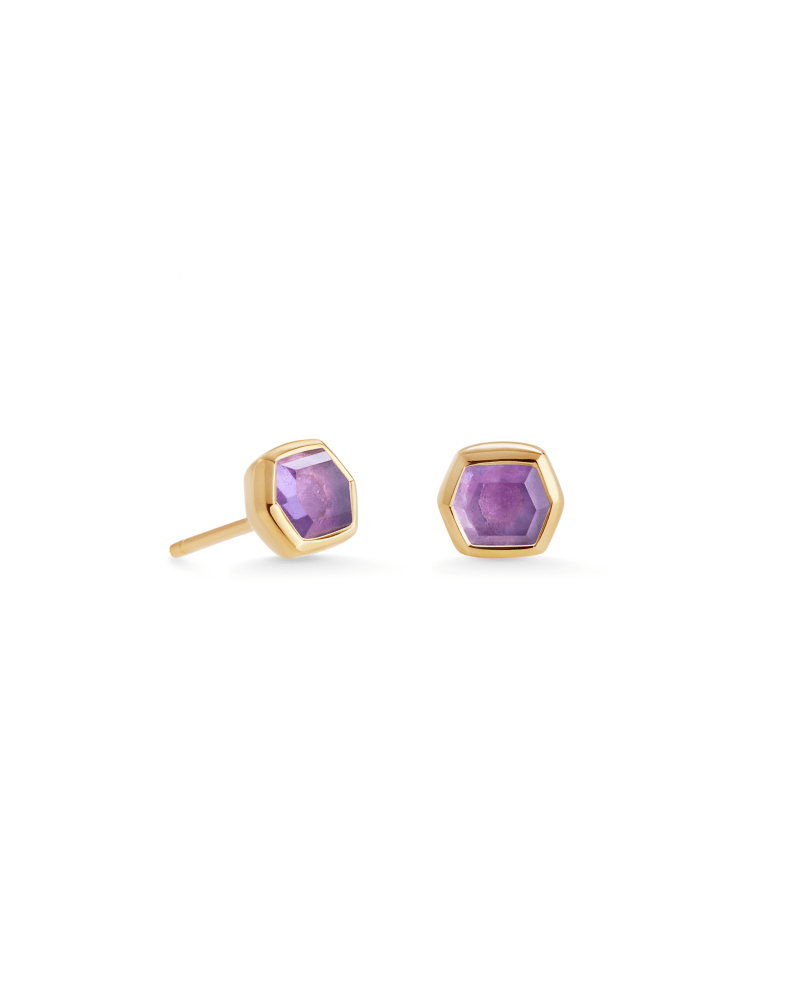 Davie 18K Gold Vermeil Stud Earrings in Amethyst image number 0